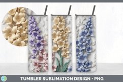 3D Delphinium Flowers Tumbler | 3D Tumbler Wrap Product Image 7