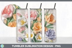 3D Freesia Flowers Tumbler | 3D Sublimation Tumbler Wrap Product Image 3