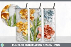 3D Freesia Flowers Tumbler | 3D Sublimation Tumbler Wrap Product Image 4