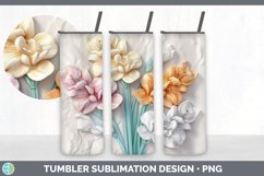 3D Freesia Flowers Tumbler | 3D Sublimation Tumbler Wrap Product Image 5