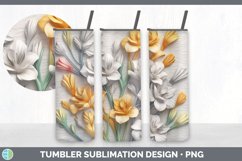 3D Freesia Flowers Tumbler | 3D Sublimation Tumbler Wrap Product Image 6