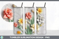 3D Freesia Flowers Tumbler | 3D Sublimation Tumbler Wrap Product Image 7