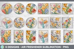3D Freesia Flowers Air Freshener | Sublimation Car Freshener Product Image 2