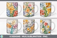 3D Flowers Mug Huge Sublimation Mega Bundle PNG Designs Product Image 6