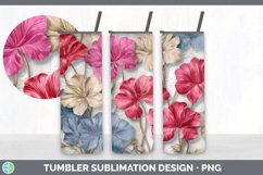 3D Geranium Flowers Tumbler | 3D Sublimation Tumbler Wrap Product Image 3