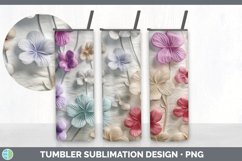 3D Geranium Flowers Tumbler | 3D Sublimation Tumbler Wrap Product Image 4
