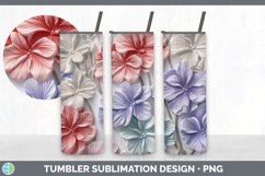 3D Geranium Flowers Tumbler | 3D Sublimation Tumbler Wrap Product Image 5