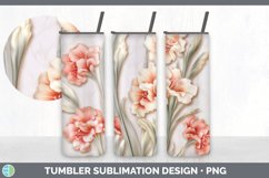 3D Gladiolus Flowers Tumbler | 3D Sublimation Tumbler Wrap Product Image 4