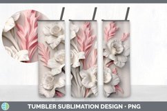 3D Gladiolus Flowers Tumbler | 3D Sublimation Tumbler Wrap Product Image 5