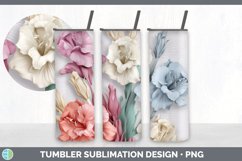 3D Gladiolus Flowers Tumbler | 3D Sublimation Tumbler Wrap Product Image 6