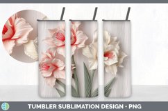 3D Gladiolus Flowers Tumbler | 3D Sublimation Tumbler Wrap Product Image 7