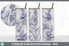 3D Lavender Flowers Tumbler | 3D Sublimation Tumbler Wrap Product Image 2