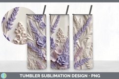 3D Lavender Flowers Tumbler | 3D Sublimation Tumbler Wrap Product Image 4