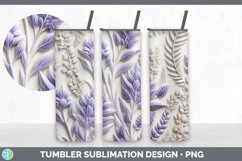 3D Lavender Flowers Tumbler | 3D Sublimation Tumbler Wrap Product Image 5