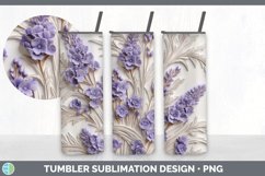 3D Lavender Flowers Tumbler | 3D Sublimation Tumbler Wrap Product Image 6