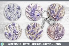 3D Lavender Flowers Keychain | Sublimation Keyring Designs B Product Image 2