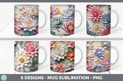 3D Flowers Mug Huge Sublimation Mega Bundle PNG Designs Product Image 11
