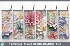 3D Flowers Tumbler Mega Sublimation Bundle Designs PNG Product Image 13