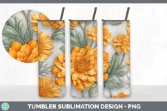 3D Marigold Flowers Tumbler | 3D Sublimation Tumbler Wrap Product Image 4