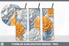 3D Marigold Flowers Tumbler | 3D Sublimation Tumbler Wrap Product Image 5