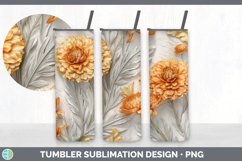3D Marigold Flowers Tumbler | 3D Sublimation Tumbler Wrap Product Image 7