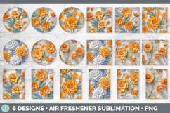 3D Marigold Flowers Air Freshener | Sublimation Car Freshene Product Image 2