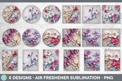3D Orchid Flowers Air Freshener | Sublimation Car Freshener Product Image 2