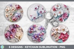 3D Orchid Flowers Keychain | Sublimation Keyring Designs Bun Product Image 2