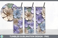 3D Periwinkle Flowers Tumbler | 3D Tumbler Wrap Product Image 2