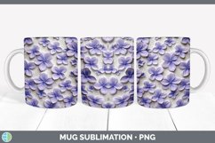3D Periwinkle Flowers Mug Wrap | Sublimation Coffee Cup Desi Product Image 4