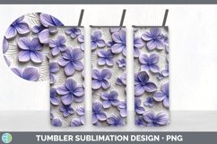 3D Periwinkle Flowers Tumbler | 3D Tumbler Wrap Product Image 4