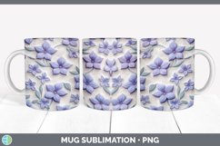 3D Periwinkle Flowers Mug Wrap | Sublimation Coffee Cup Desi Product Image 5