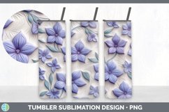 3D Periwinkle Flowers Tumbler | 3D Tumbler Wrap Product Image 5