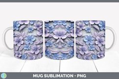 3D Periwinkle Flowers Mug Wrap | Sublimation Coffee Cup Desi Product Image 6