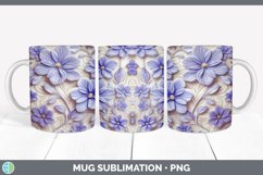 3D Periwinkle Flowers Mug Wrap | Sublimation Coffee Cup Desi Product Image 7