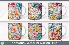 3D Flowers Mug Huge Sublimation Mega Bundle PNG Designs Product Image 13