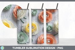 3D Ranunculus Flowers Tumbler | 3D Tumbler Wrap Product Image 7