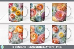 3D Flowers Mug Huge Sublimation Mega Bundle PNG Designs Product Image 21