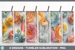 3D Flowers Tumbler Mega Sublimation Bundle Designs PNG Product Image 18