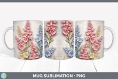3D Snapdragon Flowers Mug Wrap | Sublimation Coffee Cup Desi Product Image 2