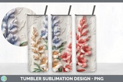 3D Snapdragon Flowers Tumbler | 3D Tumbler Wrap Product Image 3