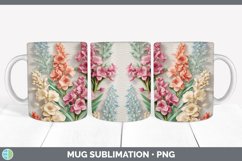 3D Snapdragon Flowers Mug Wrap | Sublimation Coffee Cup Desi Product Image 5