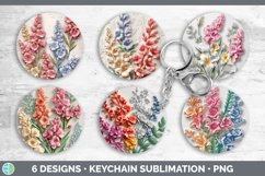 3D Snapdragon Flowers Keychain | Sublimation Keyring Designs Product Image 2