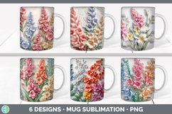 3D Flowers Mug Huge Sublimation Mega Bundle PNG Designs Product Image 14