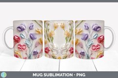 3D Sweet Pea Flowers Mug Wrap | Sublimation Coffee Cup Desig Product Image 2