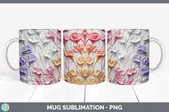 3D Sweet Pea Flowers Mug Wrap | Sublimation Coffee Cup Desig Product Image 3
