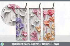 3D Sweet Pea Flowers Tumbler | 3D Tumbler Wrap Product Image 3