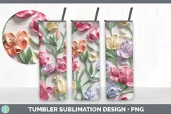 3D Sweet Pea Flowers Tumbler | 3D Tumbler Wrap Product Image 6