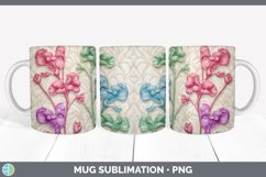 3D Sweet Pea Flowers Mug Wrap | Sublimation Coffee Cup Desig Product Image 7
