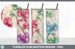 3D Sweet Pea Flowers Tumbler | 3D Tumbler Wrap Product Image 7